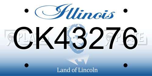 CK43276 Illinois License Plate