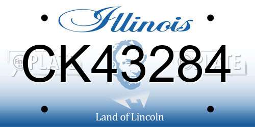 CK43284 Illinois License Plate