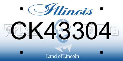 CK43304 Illinois License Plate