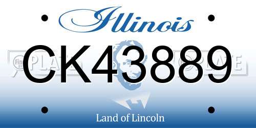 CK43889 Illinois License Plate
