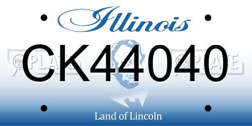 CK44040 Illinois License Plate