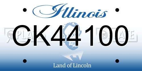 CK44100 Illinois License Plate
