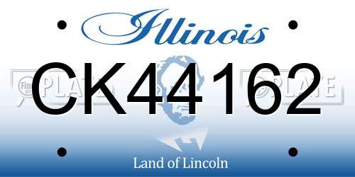 CK44162 Illinois License Plate