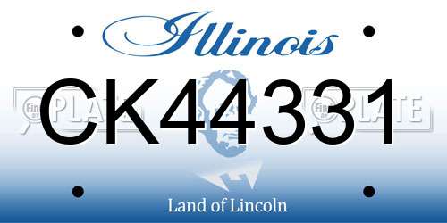 CK44331 Illinois License Plate