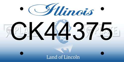 CK44375 Illinois License Plate