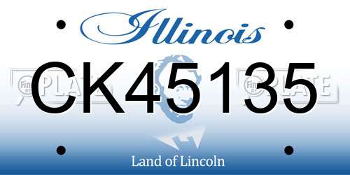 CK45135 Illinois License Plate