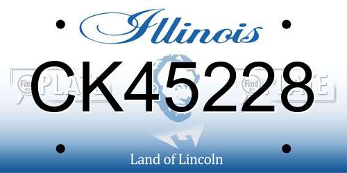 CK45228 Illinois License Plate