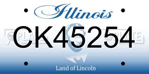 CK45254 Illinois License Plate