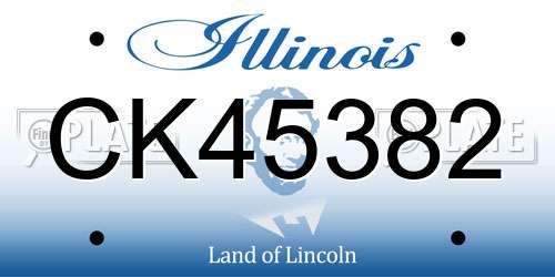 CK45382 Illinois License Plate