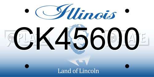CK45600 Illinois License Plate