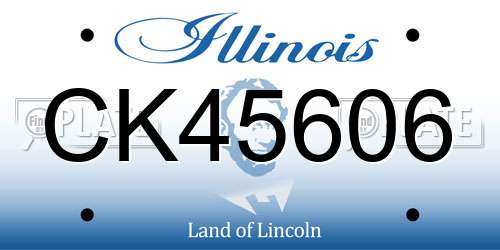 CK45606 Illinois License Plate