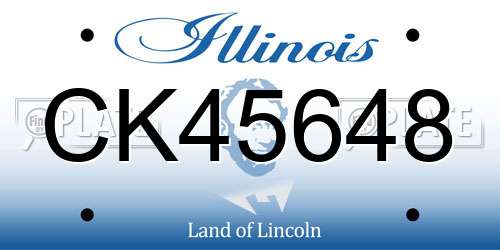 CK45648 Illinois License Plate