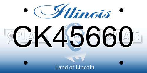 CK45660 Illinois License Plate