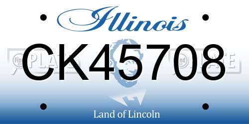 CK45708 Illinois License Plate