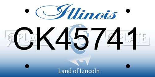 CK45741 Illinois License Plate