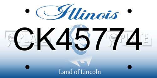 CK45774 Illinois License Plate