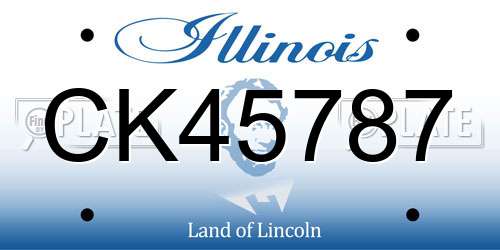 CK45787 Illinois License Plate