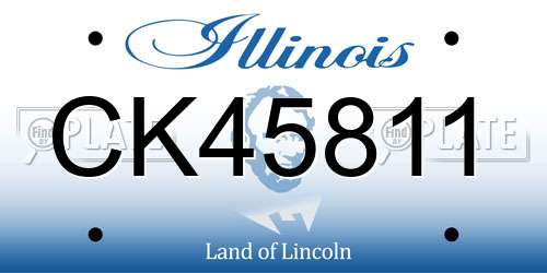 CK45811 Illinois License Plate