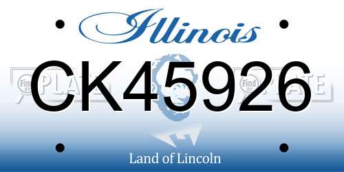 CK45926 Illinois License Plate