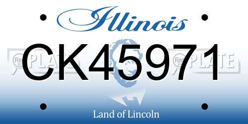 CK45971 Illinois License Plate