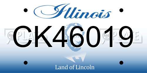 CK46019 Illinois License Plate
