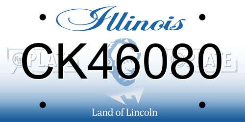 CK46080 Illinois License Plate