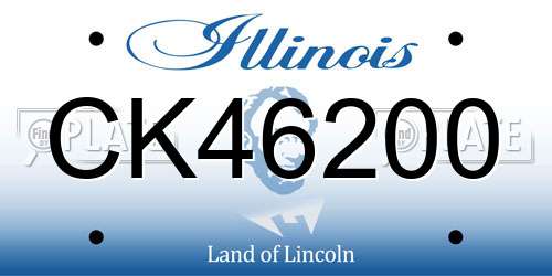CK46200 Illinois License Plate