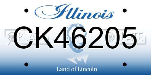 CK46205 Illinois License Plate