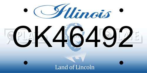 CK46492 Illinois License Plate