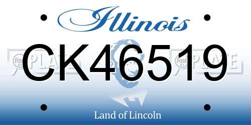 CK46519 Illinois License Plate