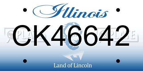 CK46642 Illinois License Plate