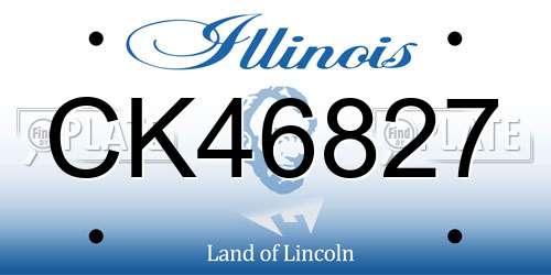 CK46827 Illinois License Plate