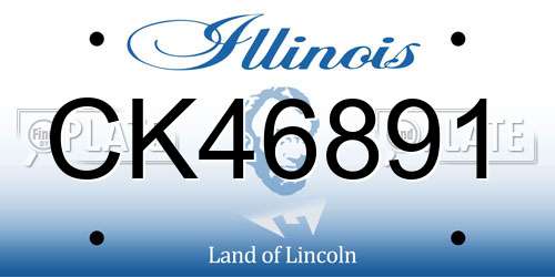CK46891 Illinois License Plate