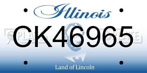 CK46965 Illinois License Plate