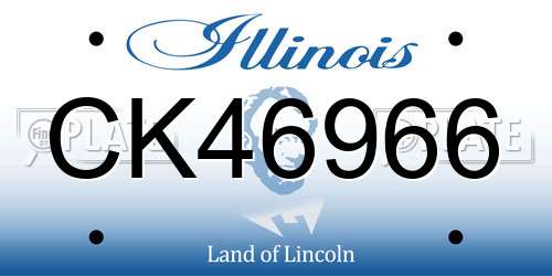 CK46966 Illinois License Plate