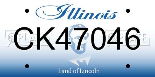 CK47046 Illinois License Plate