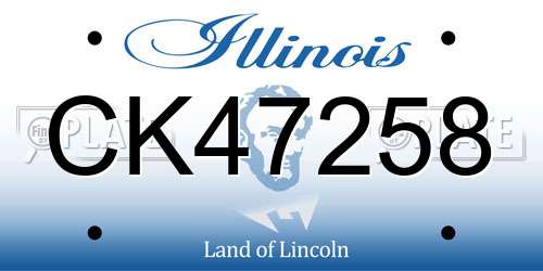 CK47258 Illinois License Plate