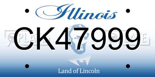 CK47999 Illinois License Plate