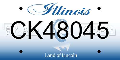 CK48045 Illinois License Plate