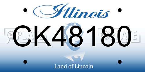 CK48180 Illinois License Plate