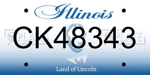 CK48343 Illinois License Plate