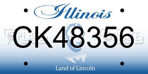 CK48356 Illinois License Plate
