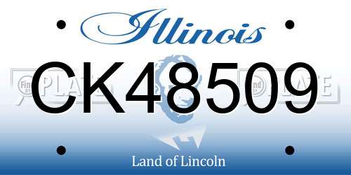 CK48509 Illinois License Plate