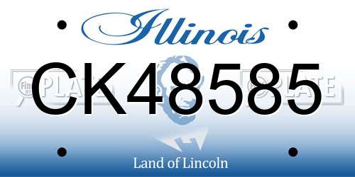 CK48585 Illinois License Plate