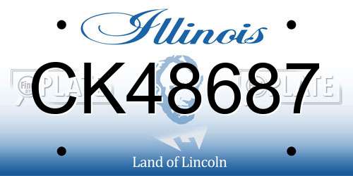 CK48687 Illinois License Plate