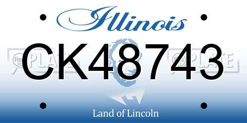 CK48743 Illinois License Plate