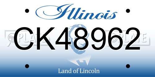 CK48962 Illinois License Plate