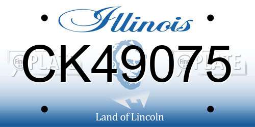 CK49075 Illinois License Plate
