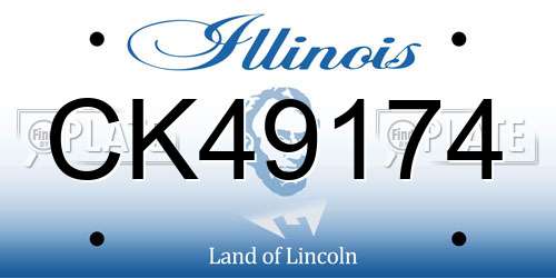CK49174 Illinois License Plate