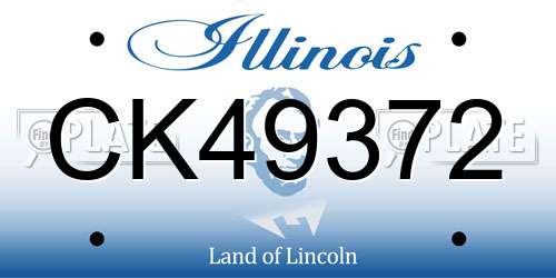 CK49372 Illinois License Plate